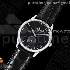 ZF공장 예거르쿨트르 마스터 울트라씬 스몰세컨즈 스틸 블랙다이얼 가죽스트랩 Master Ultra Thin Small Second SS ZF 1_1 Best Edition Black Dial on Black Leather Strap A896