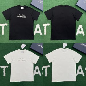 【잔디집】디올 No Dior No Dietrich 자수 코튼 티셔츠（레어）