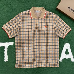 【잔디집】버버리 체크 코튼 블렌드 폴로 셔츠（레어）