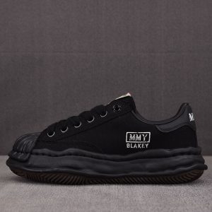 메종 미하라 야스히로 블레이키 OG 솔 캔버스 로우 스니커즈 블랙