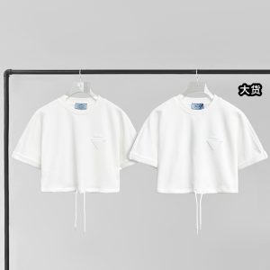 【YD공장】프라다 크롭 코튼 플리스 티셔츠