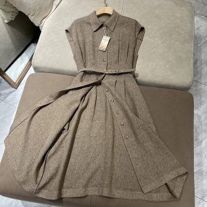 로로피아나 Maise 벨티드 리넨 크레이프 셔츠 드레스