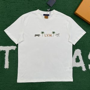 【잔디집】루이비통 x 다즐링 리미티드 엠브로이더드 숏 슬리브드 크루넥（레어）