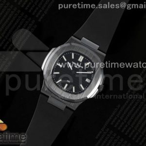 AMG공장 파텍필립 노틸러스 5711 블랙풀세라믹 블랙다이얼 블랙러버스트랩 AET Nautilus 5711 Black Ceramic AMGF Best Edition Black Dial on Black Rubber Strap MIYOTA 9015