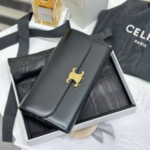 【백경】셀린느 트리옹프 라지 플랩 지갑 10E313