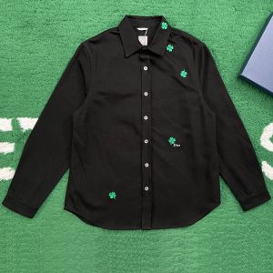 【잔디집】디올 클로버 자수 오버셔츠（레어）