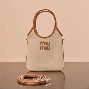 【PURPLE】미우미우 미니 아이비 캔버스 핸드백