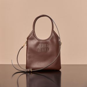 【PURPLE】미우미우 미니 아이비 가죽 핸드백 브라운