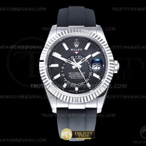 ZF공장 롤렉스 스카이드웰러 스틸 블랙다이얼 러버스트랩 텅스텐 Skydweller 336239 Wt WG_RU Black ZF V2 Asia 2824