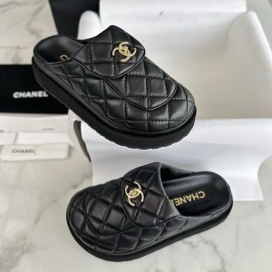 【TJ공장】 샤넬 24FW 퀼팅 턴락 클로그 뮬（터보）