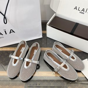 알라이아 피시넷 발레 플랫 슈즈