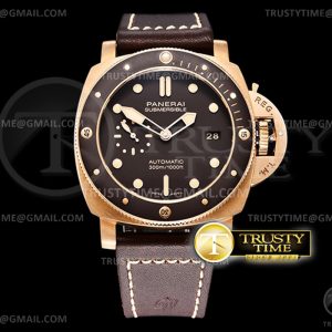 VS공장 파네라이 PAM968 브론조 브라운다이얼 가죽스트랩 PAM 968 Submersible Bronzo 47mm BR_LE Brn VSF Mod 9010