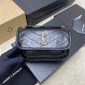 생로랑 니키 미니 체인백 그레인 램스킨 828736
