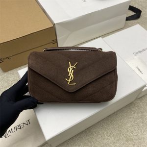 생로랑 마틀라세 스웨이드 루루 미니 백 브라운 821479