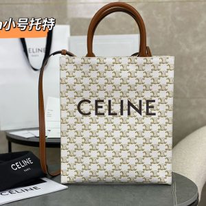 【백경】셀린느 버티컬 카바스 스몰 토트백 트리옹프 캔버스 화이트 191542