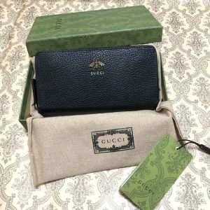 [G+공장] 구찌 애니멀리에 레더 지퍼 라운드 지갑 523667