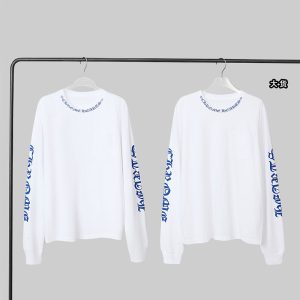 【YD공장】크롬하츠 넥 스크립스 로고 롱슬리브 긴팔 티셔츠