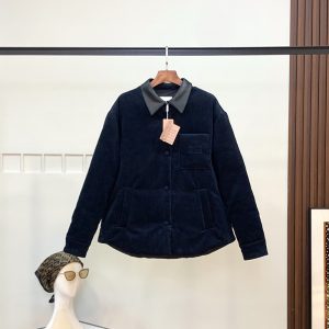 미우미우 코듀로이 나파 가죽 다운 자켓