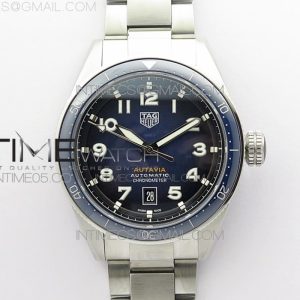 KOR공장 태그호이어 오타비아 블루다이얼 Autavia WBE5116 42mm SS KOR 1_1 Best Edition Blue Ceramic bezel Blue Dial on SS Bracelet SW200 (Free Nylon and Leather Strap)