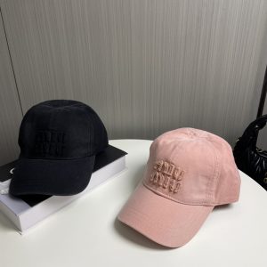 미우미우 로고 데님 볼캡