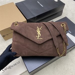 생로랑 루루 푸퍼 스웨이드 스몰 숄더 백 577476