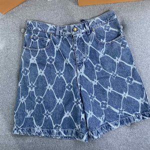 【TJ공장】루이비통 모노그램 프린티드 데님 숏 인디고 팬츠 (터보)