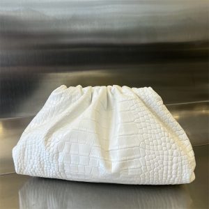 【JING공장】보테가베네타 더 파우치 만두 클러치백 화이트 576227（징공장）