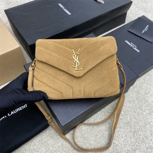 생로랑 스웨이드 벨벳 룰루 숄더 스몰 백 베이지 392255