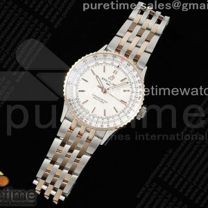 TF공장 브라이틀링 내비타이머 41미리 로즈골드콤비 화이트다이얼 브레이슬릿 Navitimer Automatic 41mm SS_RG TF 1_1 Best Edition White Dial on SS_RG Bracelet A2824
