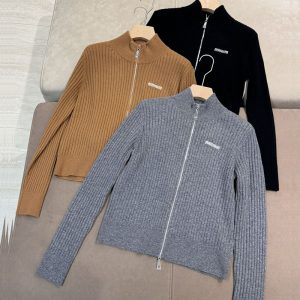 미우미우 로고 울 니트 가디건